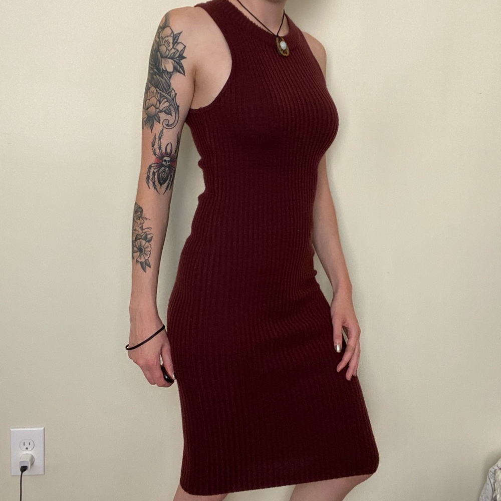 Burgundy dress
